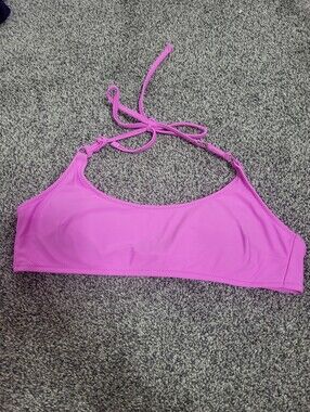 Arie Bright Pink Halter Bikini Top